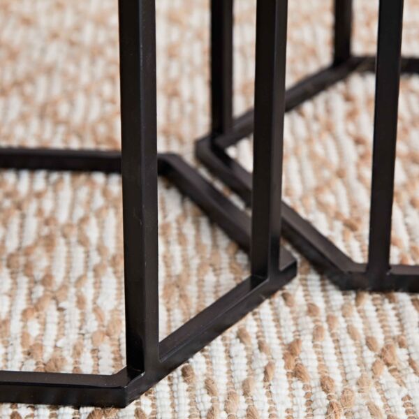 طقم طاولات جانبية متداخلة قطعتين من شيفرون