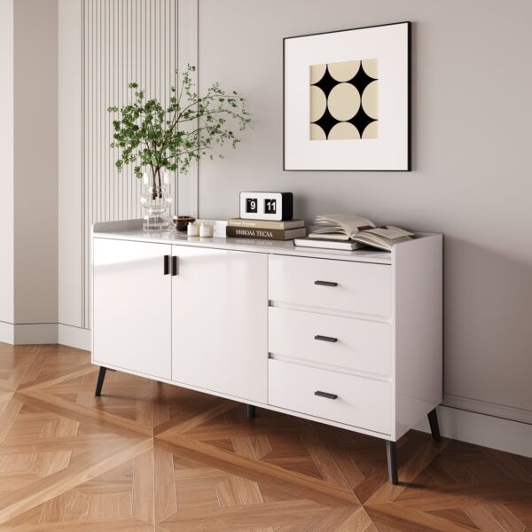 خزانة جانبية بسطح من الحجر الملبد ببابين و3 أدراج من مارويلا