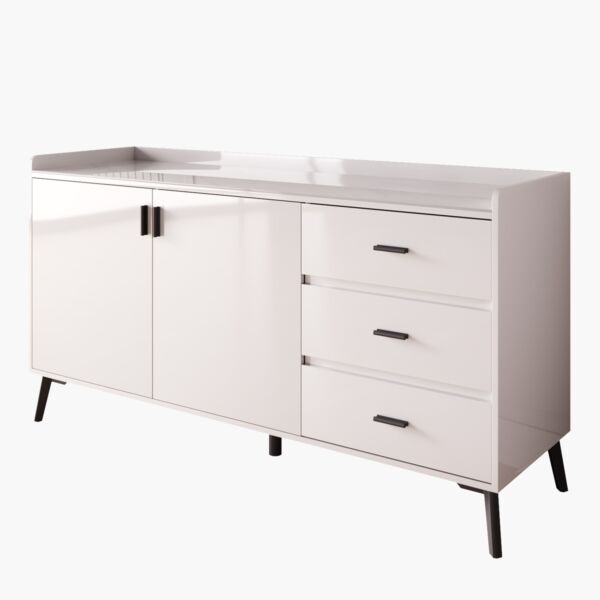 خزانة جانبية بسطح من الحجر الملبد ببابين و3 أدراج من مارويلا