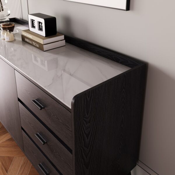 خزانة جانبية بسطح من الحجر الملبد ببابين و3 أدراج من مارويل