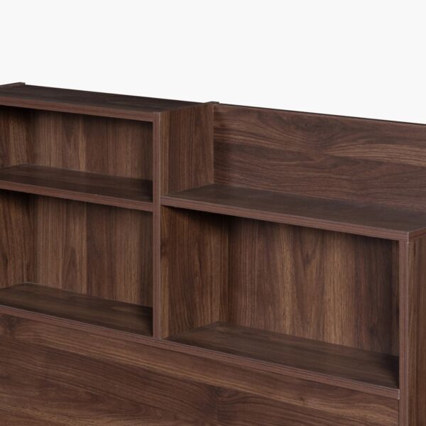 سرير فردي بلوح رأسي ومساحة تخزين من فانيلا - 90x190 سم