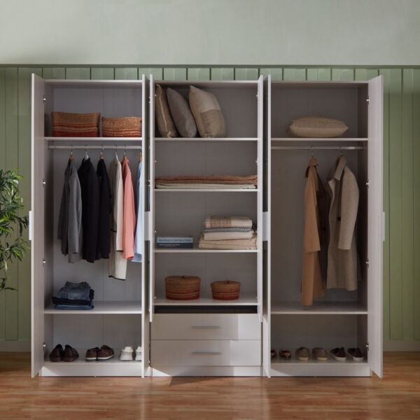 دولاب ملابس 6 أبواب بدرجين ومرآتين من فييستا