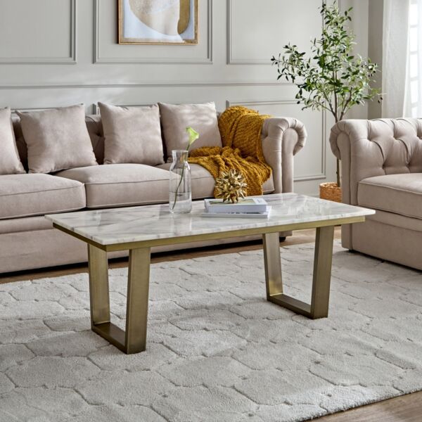 طاولة قهوة بسطح رخام سيلفرادول