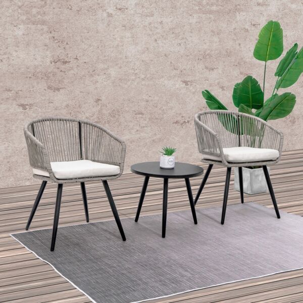 طقم شرفة مقعدين مع وسائد للمساحات الخارجية من فريسكا كول