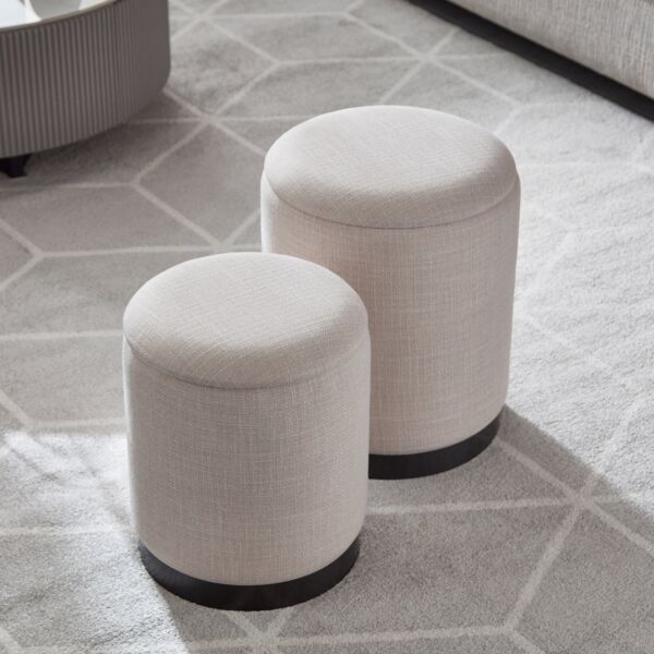 مقعد ومسند قدم قماش بمساحة تخزين من تريبيكا - طقم من قطعتين