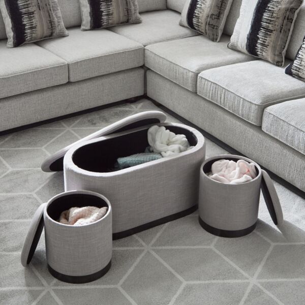 طقم مقعد ومسند قدم بمساحة تخزين من إيفلين