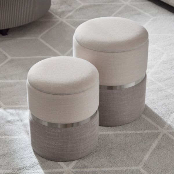 طقم مقعد ومسند قدم بمساحة تخزين قطعتين من كلوديا