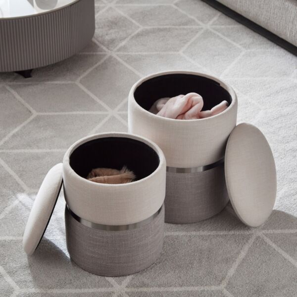 طقم مقعد ومسند قدم بمساحة تخزين قطعتين من كلوديا