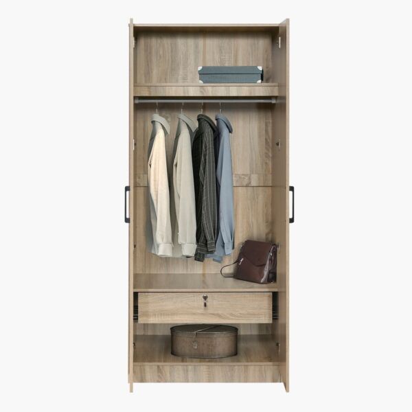 دولاب ملابس 2 باب مع مرآة ودرج بقفل من أويسيس كامبريدج