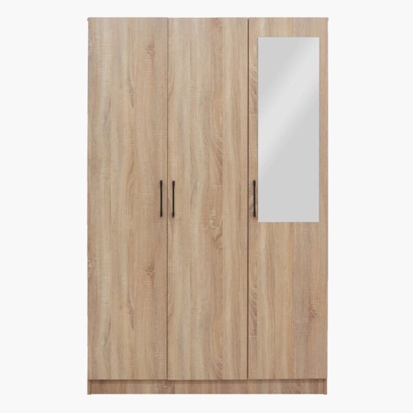 دولاب ملابس 3 أبواب مع مرآة ودرج بقفل من أويسيس كامبريدج