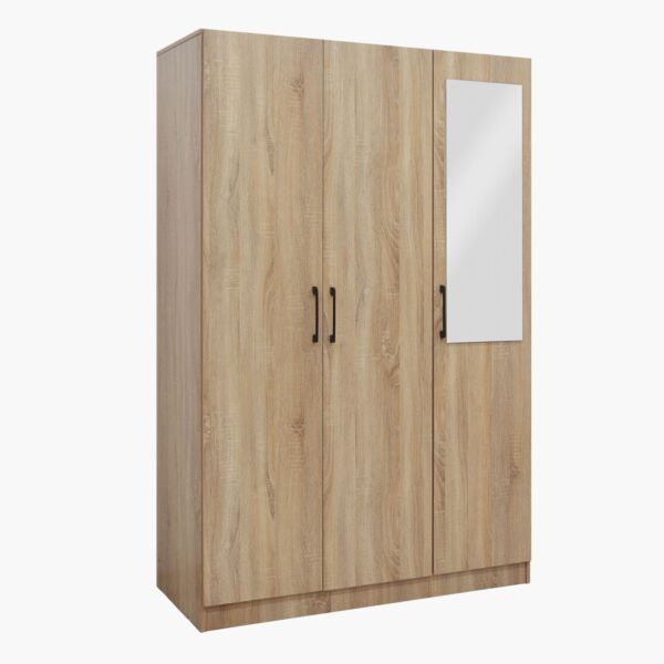 دولاب ملابس 3 أبواب مع مرآة ودرج بقفل من أويسيس كامبريدج