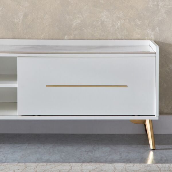 طاولة تلفزيون 2 متر من الحجر الملبد للأجهزة حتى 75 بوصة من بيرل