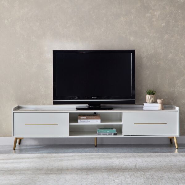 طاولة تلفزيون 2 متر من الحجر الملبد للأجهزة حتى 75 بوصة من بيرل