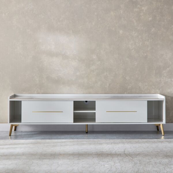 طاولة تلفزيون 2 متر من الحجر الملبد للأجهزة حتى 75 بوصة من بيرل