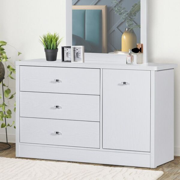 طاولة تزيين ماستر بباب واحد مع 3 أدراج من كورنيل