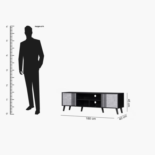 طاولة تلفزيون 180 سم للأجهزة حتى 75 بوصة من أشين
