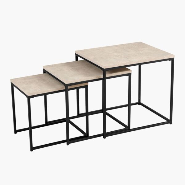 طقم طاولات جانبية متداخلة 3 قطع - سيمبسون