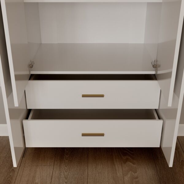 خزانة ملابس 6 أبواب ودرجين ومرآة - بيريل