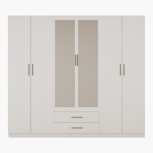 خزانة ملابس 6 أبواب ودرجين ومرآة - بيريل