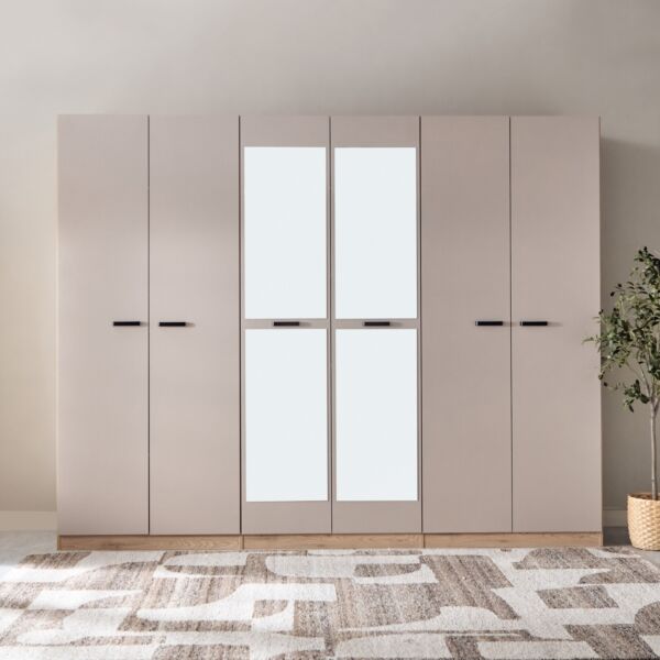 دولاب ملابس 6 أبواب مع مرآة من مدريد