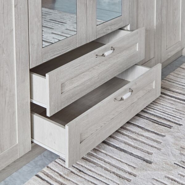 دولاب ملابس 6 أبواب بدرجين ومرآة من بروكلين