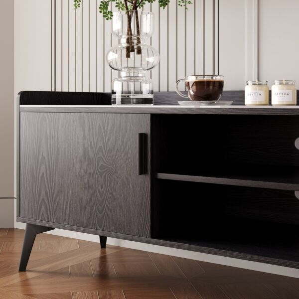 طاولة تلفزيون 2 متر مع سطح حجر ملبد للأجهزة حتى 75 بوصة من مارويل