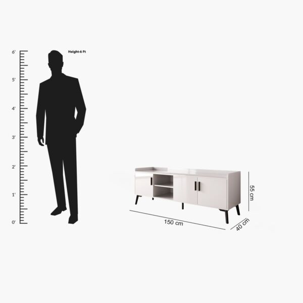 طاولة تلفزيون 150 سم سطح حجر ملبد 65 بوصة مارويل