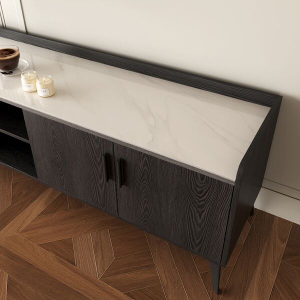 طاولة تلفزيون 150 سم مع سطح حجر ملبد للأجهزة حتى 65 بوصة من مارويل