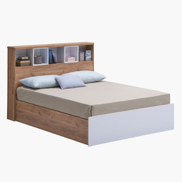 سرير كينج بلوح رأسي بمساحة تخزين من جونو - 180x200 سم