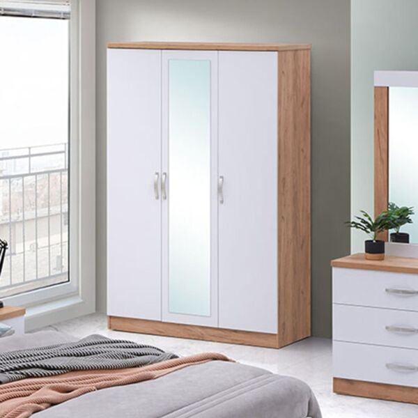 دولاب ملابس 3 أبواب مع مرآة من جونو