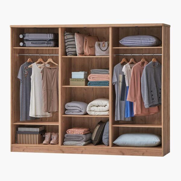 خزانة ملابس 6 أبواب مع مرآتين جونو