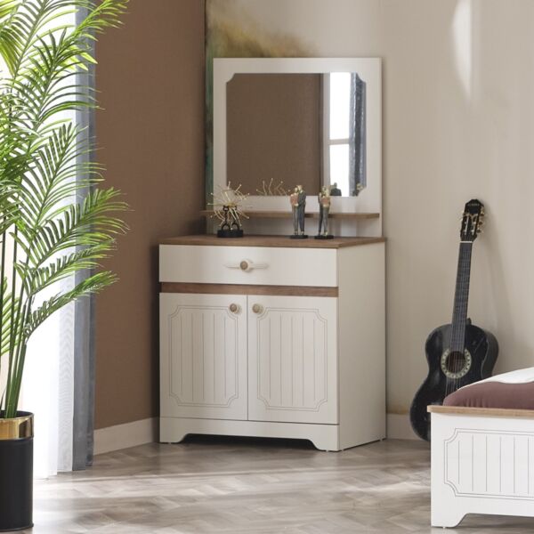 طاولة تزيين بدرج وبابين مع مرآة من ليسترو