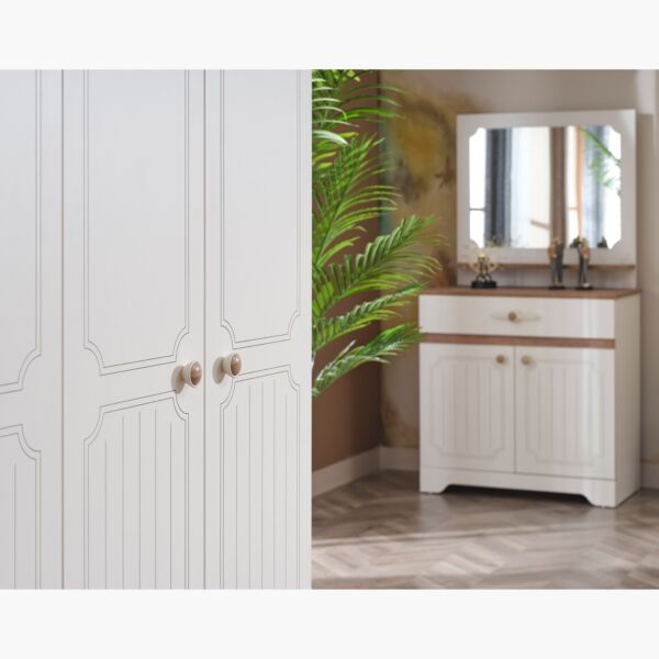 طاولة تزيين بدرج وبابين مع مرآة من ليسترو