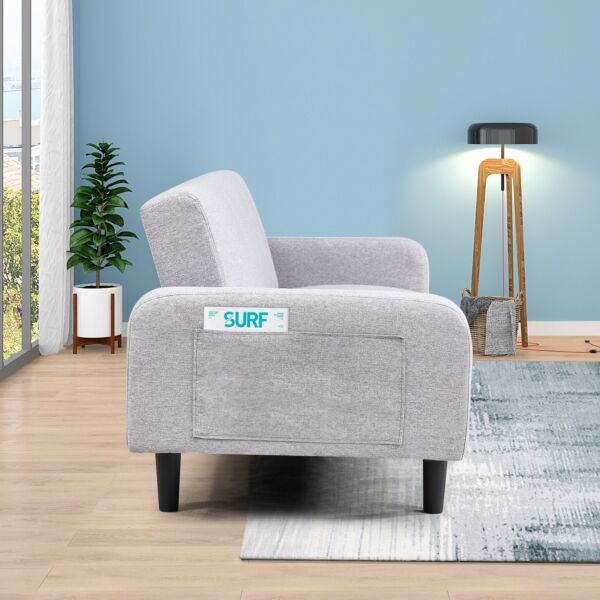 كنبة سرير قماش 3 مقاعد مع جيب جانبي من روما