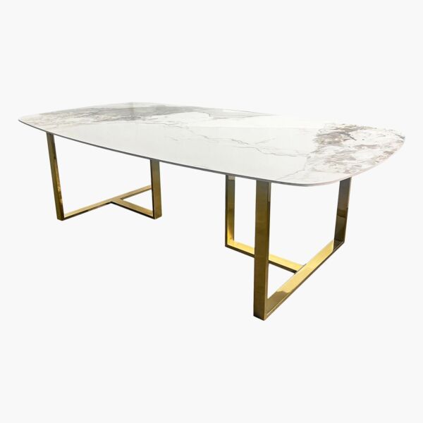 طقم سفرة 8 مقاعد بسطح من الحجر الملبد من بيرل