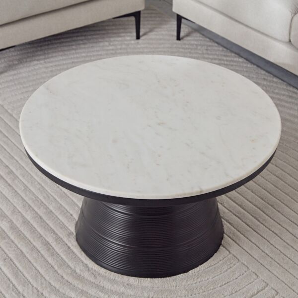 طاولة قهوة بسطح رخامي مضلع من إيدوين