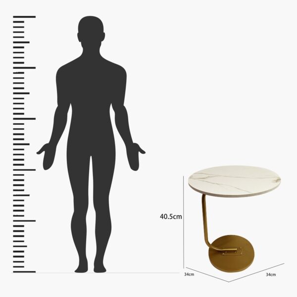طاولة جانبية مزينة بتشطيب رخام من تايرون