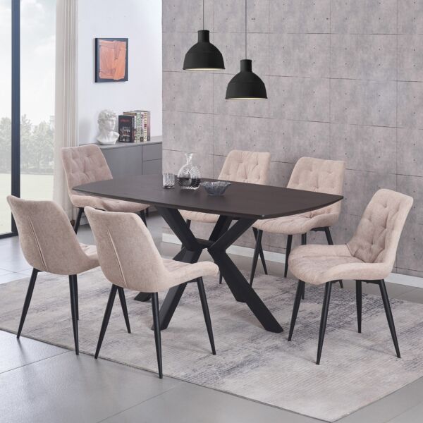 طقم طاولة سفرة 6 مقاعد من دنزل