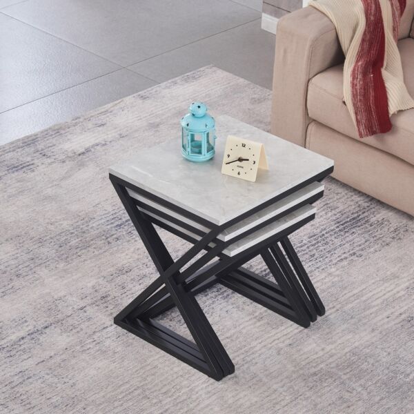 طقم طاولات متداخلة 3 قطع من أسكوتم