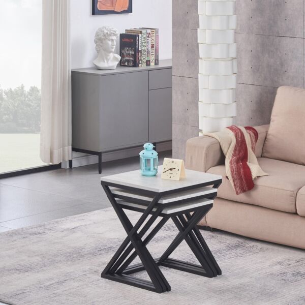 طقم طاولات متداخلة 3 قطع من أسكوتم