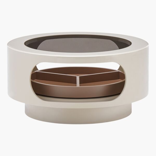 طقم طاولة قهوة بسطح زجاجي دوار من أوسكار