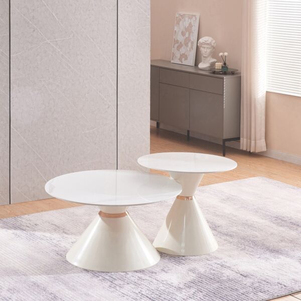 طقم طاولات قهوة من الحجر الملبد قطعتين من كيتال