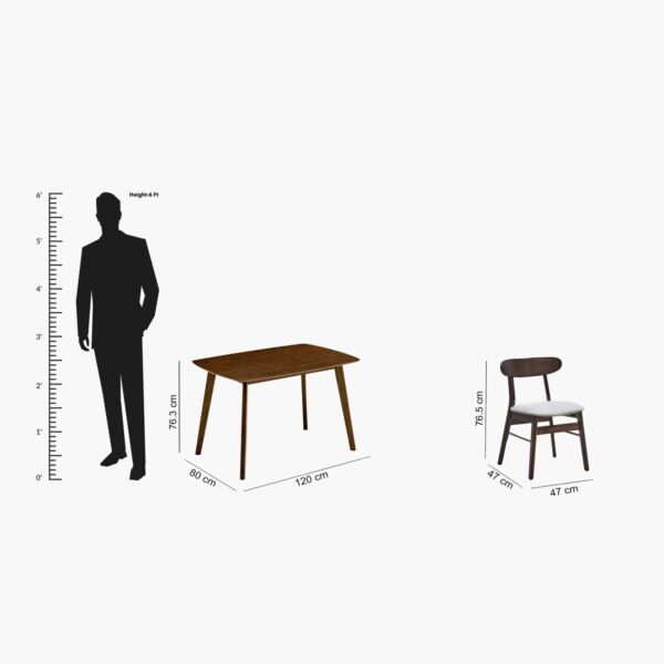 طقم طاولة طعام 4 مقاعد إن إكس تي من نورديك