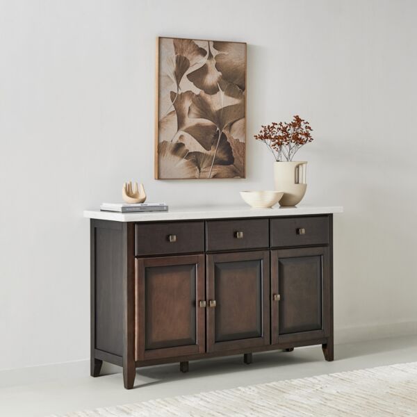 بوفيه جانبية بسطح رخام مع ثلاثة أبواب و3 أدراج من أورلاندو