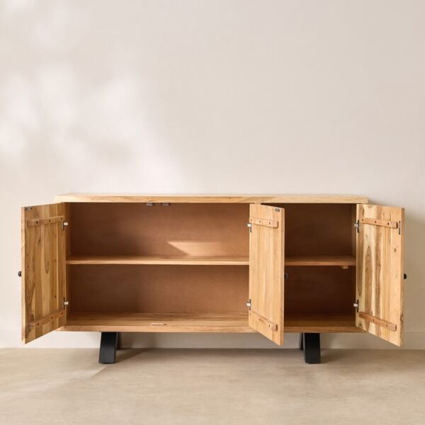 بوفية جانبي من الخشب الصلب بثلاثة أبواب وحواف لايف - أرنو