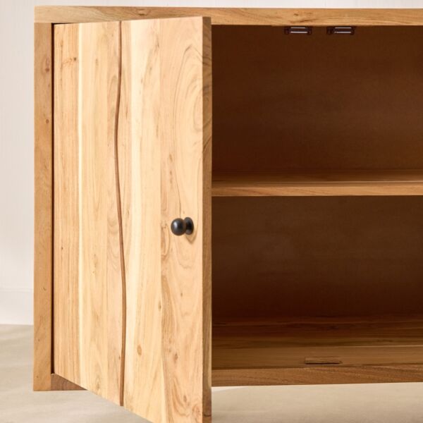 بوفية جانبي من الخشب الصلب بثلاثة أبواب وحواف لايف - أرنو