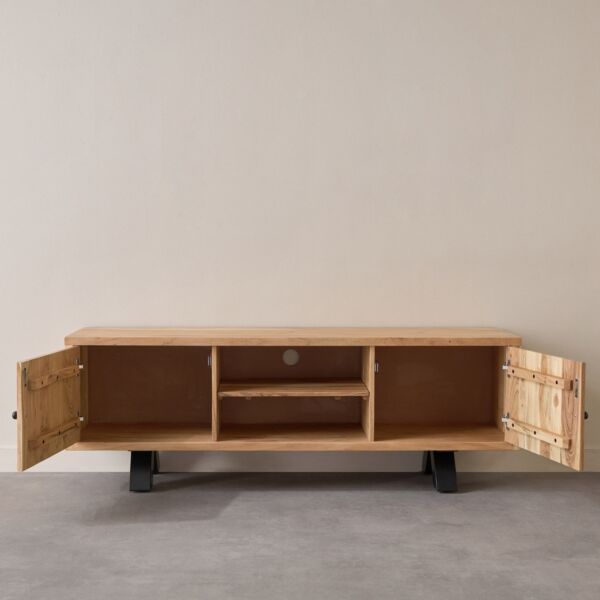 طاولة تلفزيون لايف إيدج ببابين خشب صلب 65 بوصة أرنو