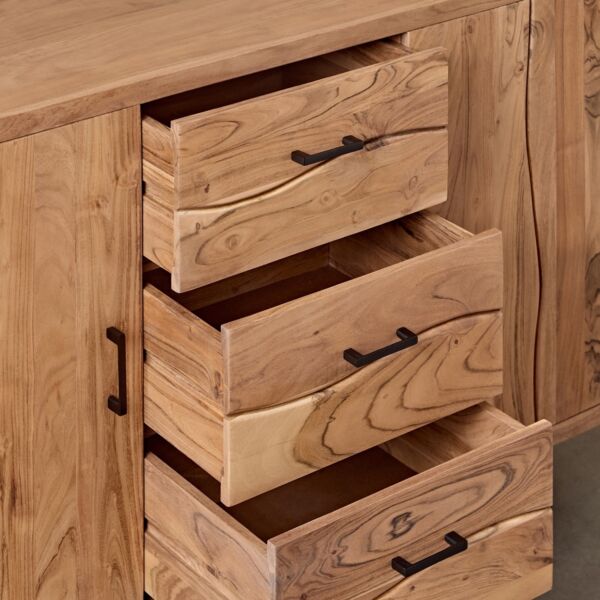 خزانة جانبية من الخشب الصلب ببابين و3 أدراج لايف إيدج من كوستا