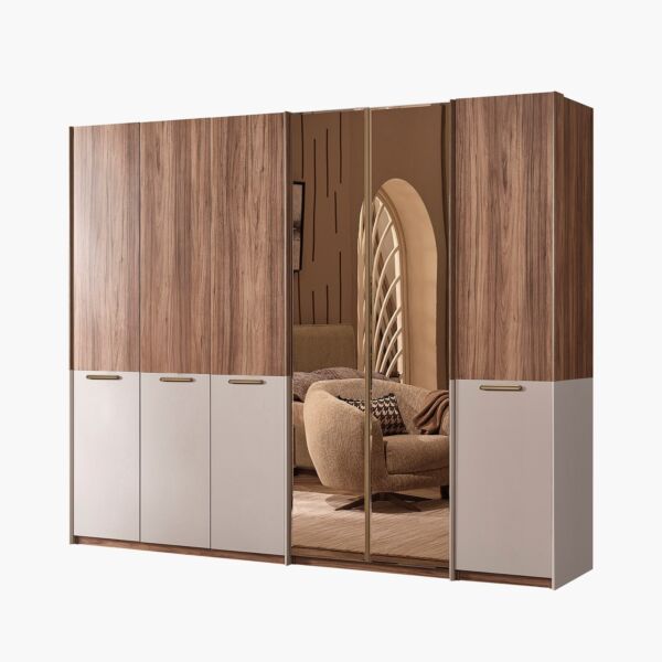 خزانة ملابس 6 أبواب بمرآة من بريستيج