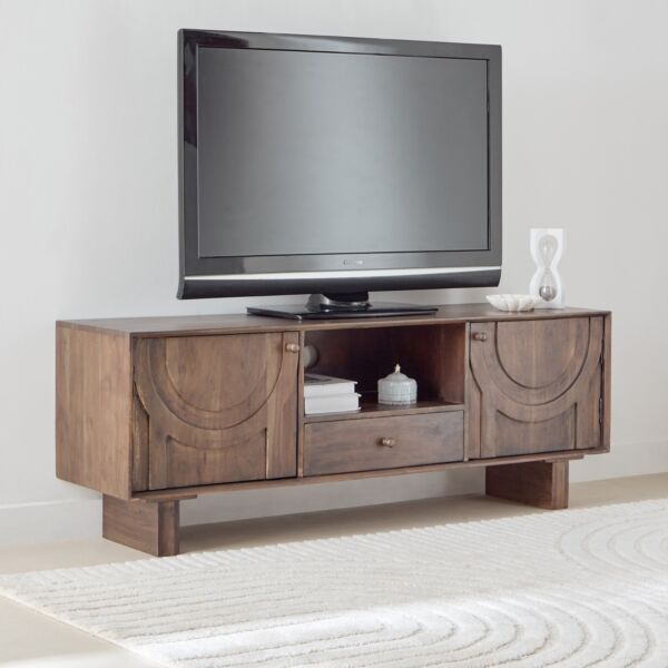 طاولة تلفزيون خشب صلب التلفزيون 65 بوصة باي